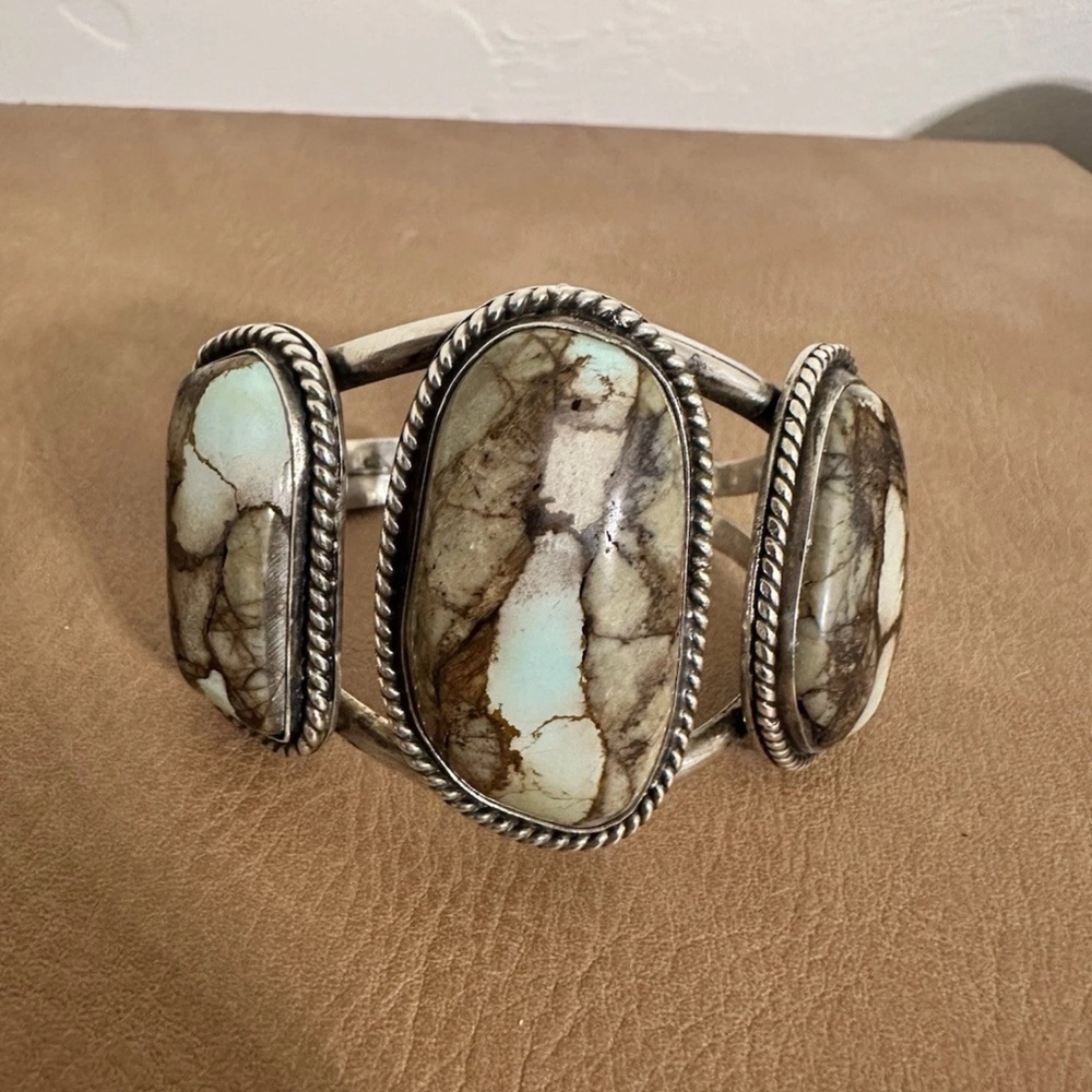 Ribbon Turquoise Sterling Silver Cuff Bracelet